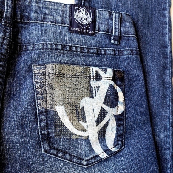 Rock & Republic Faded Whiskered Skynard Jeans 28 - Picture 3 of 7